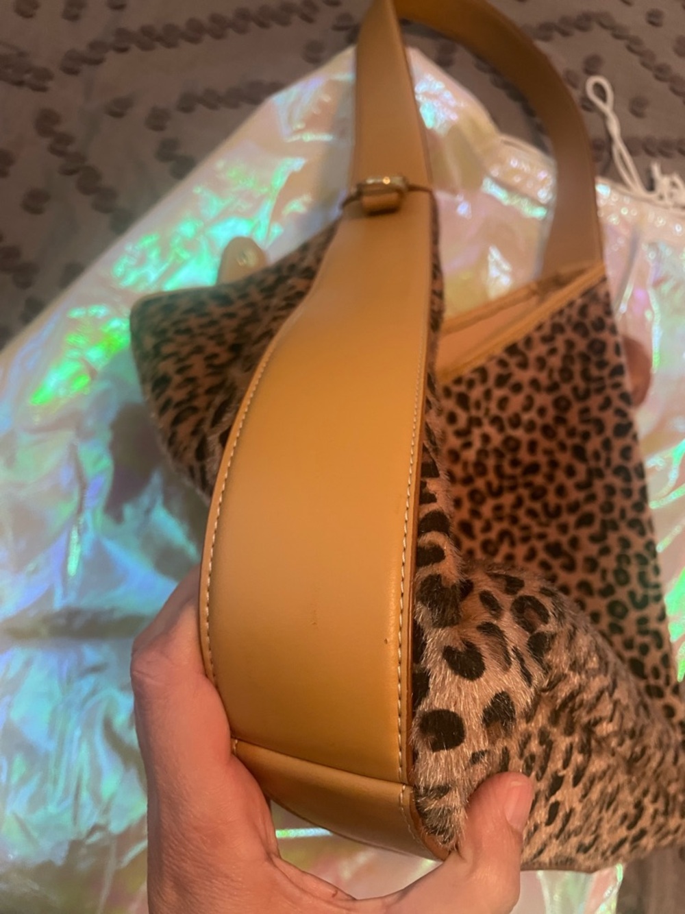 Stoney Clover Lane Leopard Print Slouchy Shoulder Bag - Picture 13 of 13